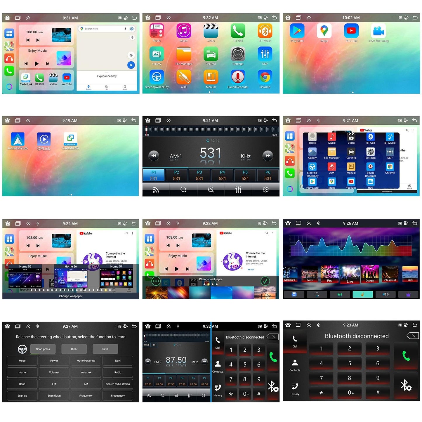 6 + 128G Android Car Bluetooth Player With Gps Navigation - Standard 9 Inch
