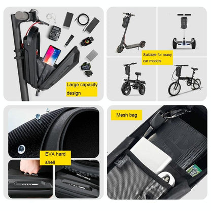 Convenient Folding Bike Front Bag - Durable Eva Shell - Quick Release - Gd9X Plus 3L