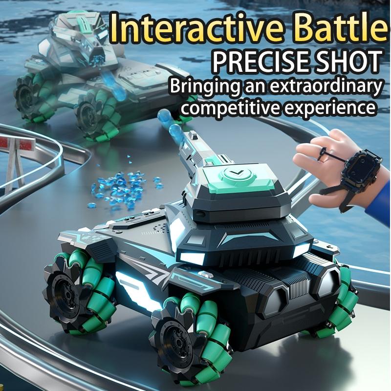 Stunt Water Bomb Battle Armor Rc Car - 2.4g Dual Control - Blue - Dual Control