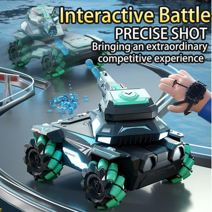 Stunt Water Bomb Battle Armor Rc Car - 2.4g Dual Control - Blue - Dual Control
