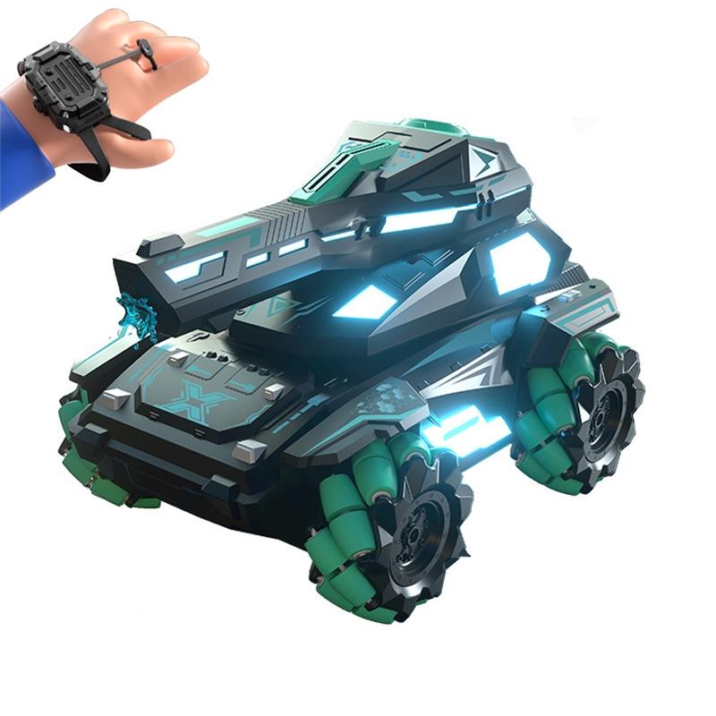 Stunt Water Bomb Battle Armor Rc Car - 2.4g Dual Control - Blue - Dual Control