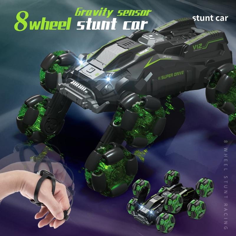 Stunt Drift Remote Control Car - Dual Control Eight Wheels - Blue
