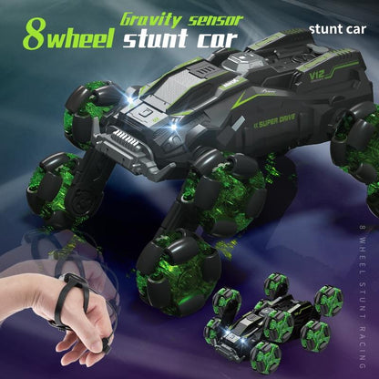 Stunt Drift Remote Control Car - Dual Control Eight Wheels - Blue