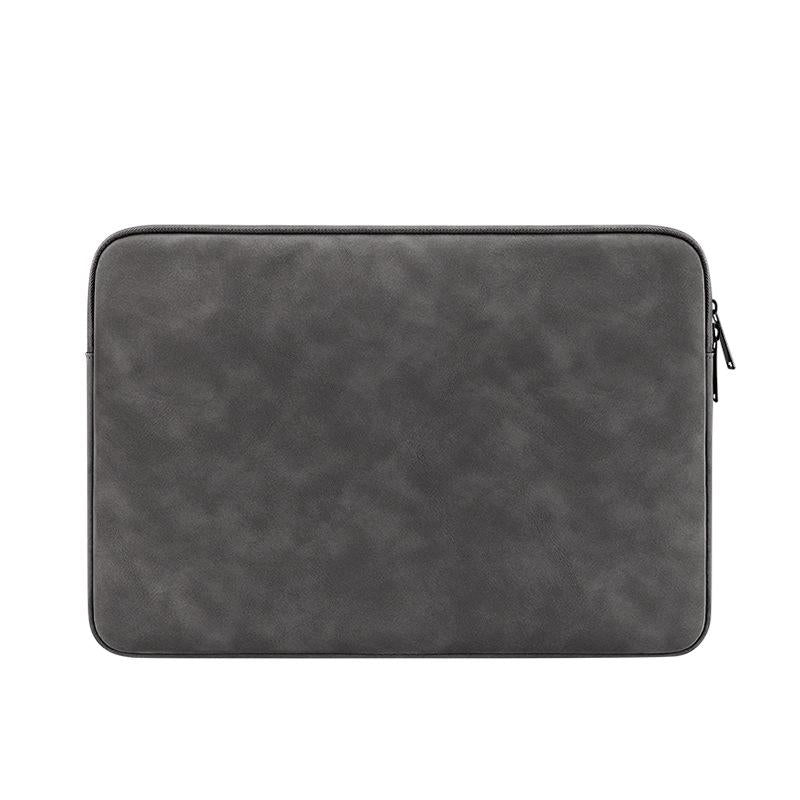 Lightweight Waterproof Lambskin Laptop Sleeve - Fits 14.1-15.4 Inches - Gray