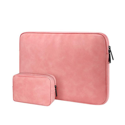 Lightweight Waterproof Lambskin Laptop Sleeve - Fits 14.1-15.4 Inches - Gray
