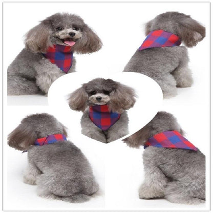 Cotton Cartoon Print Pet Saliva Towel - Size L 73X50X50Cm - Sjj13 Red Black Grid
