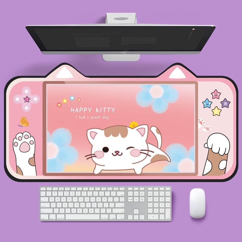 Adorable Cat Ear Desk Pad For Keyboard & Mouse - 1