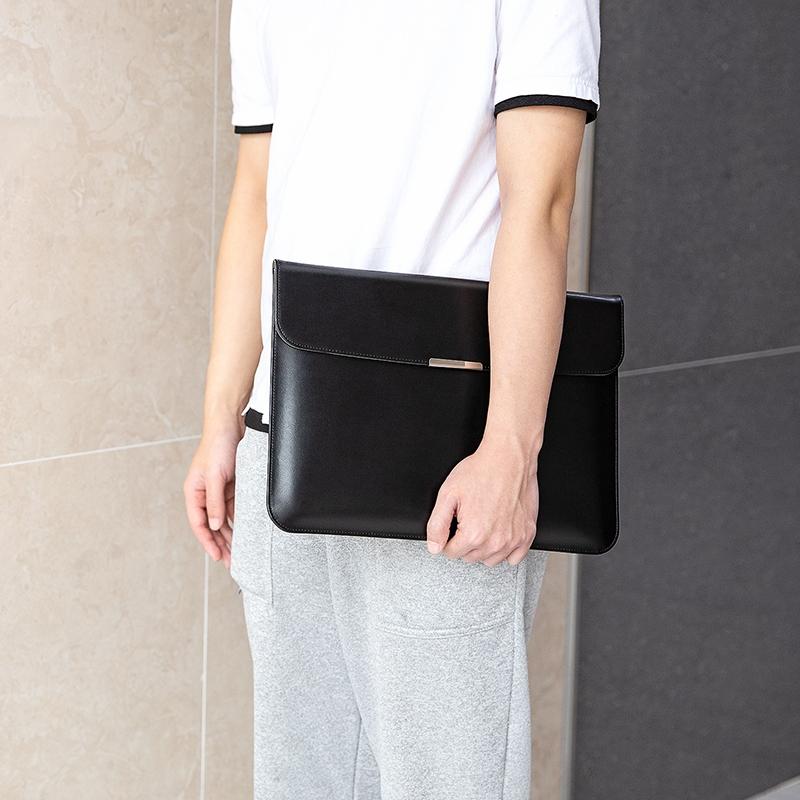 Leather Laptop Sleeve - Ultra-thin and Stylish - Black