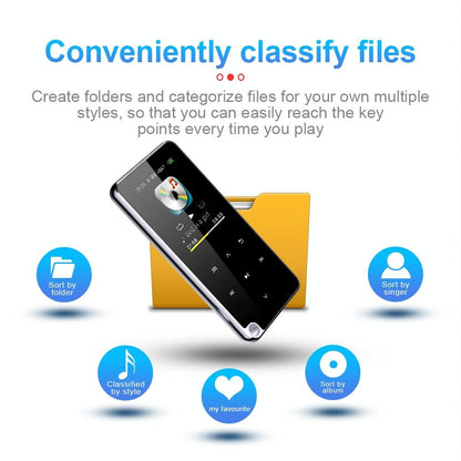Portable Bluetooth Mp3 Player 8Gb Capacity Black