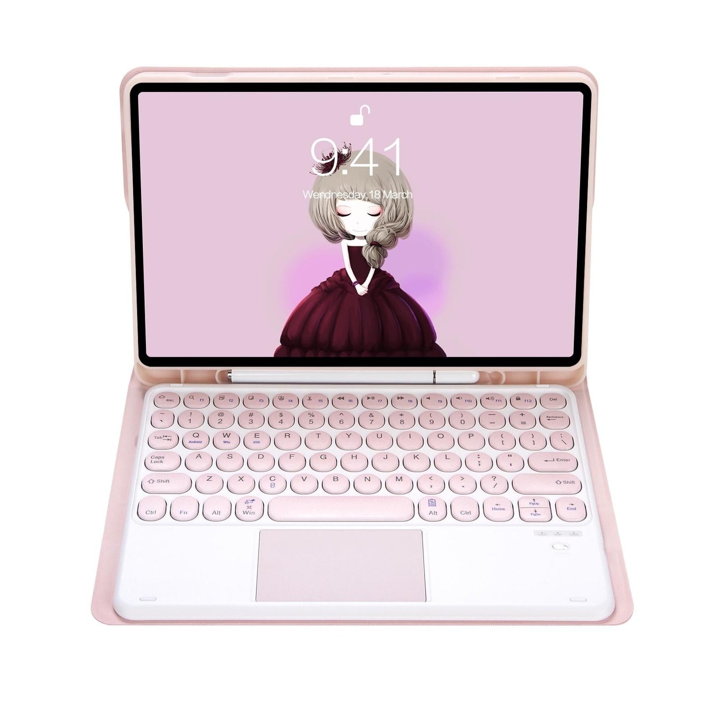 Detachable Bluetooth Keyboard Leather Case For Ipad Pro 11 - Touch Control Skin Texture Candy Colour Black - Eda001493802A
