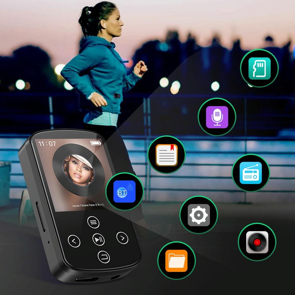 Touch Screen Mp3 Bluetooth Music Player 128Gb Memory Hifi Sports Clip - 8Gb