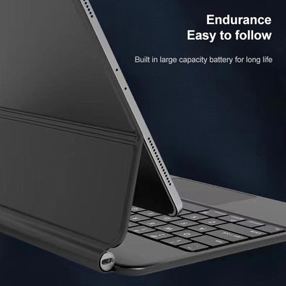 Bluetooth Keyboard Leather Case With Touch Pad - P11 - Black