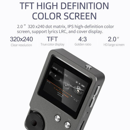 Lossless Dsd256 Music Player Silver Gray - With 64Gb Tf Card