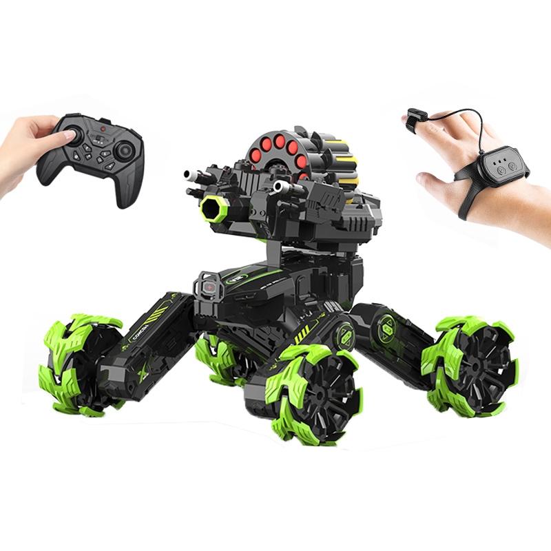 Remote Control Car - Dual Control Soft Bomb - Four-wheel Battle Blooming Tire Spray - Blue