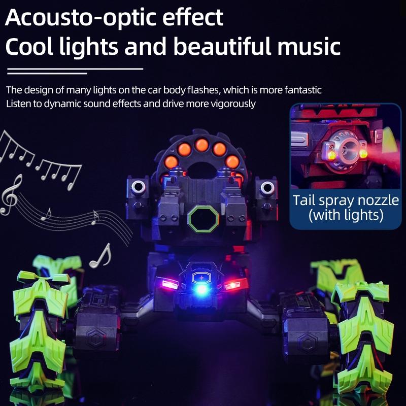 Remote Control Car - Dual Control Soft Bomb - Four-wheel Battle Blooming Tire Spray - Blue