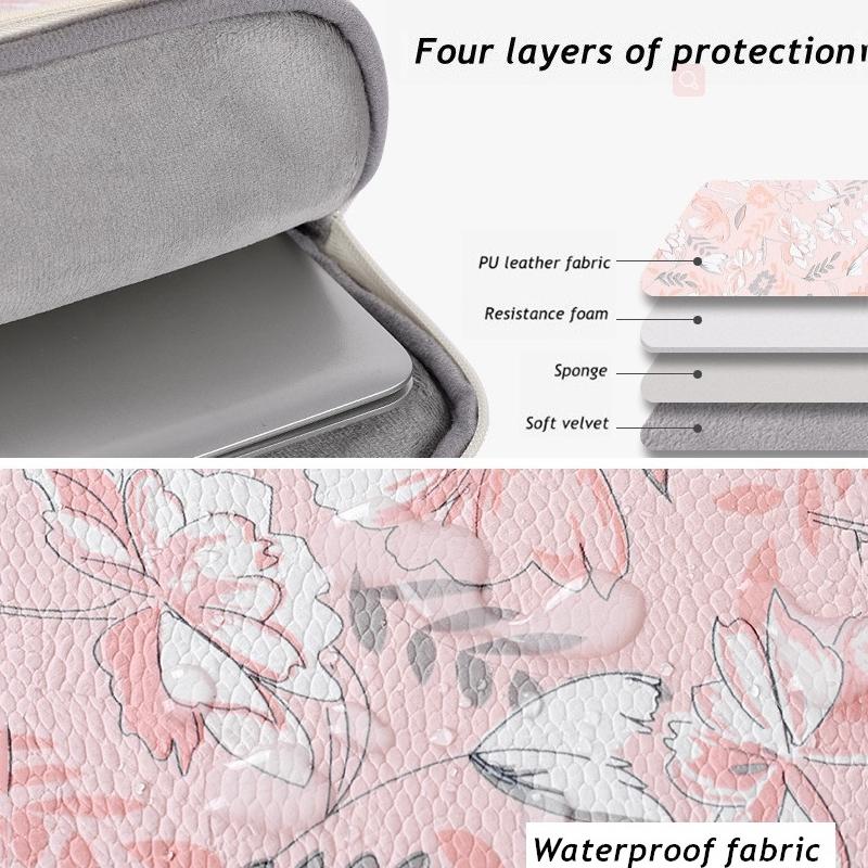 13 Inch Laptop Sleeve with Telescoping Handle - Light Pink