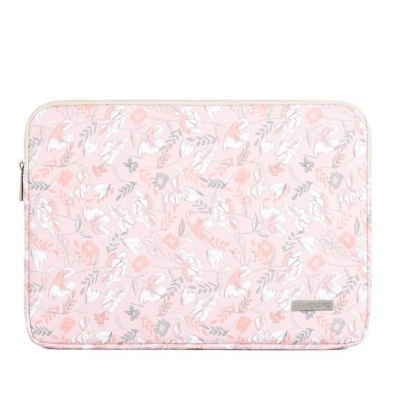 Waterproof Pu Leather Laptop Sleeve - Light Pink 13 Inch