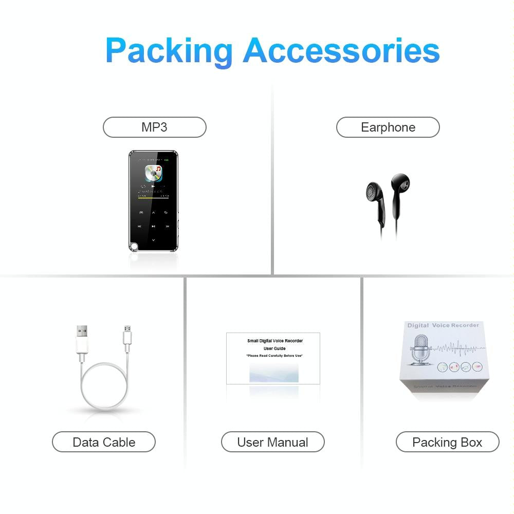 Portable Bluetooth Mp3 Player 16Gb Capacity Black