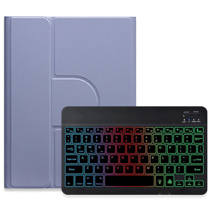360 Degree Rotatable Bluetooth Keyboard Leather Case With Three-Colour Backlight - Mint Green - For Ipad 10.2 2021 / Air 2019