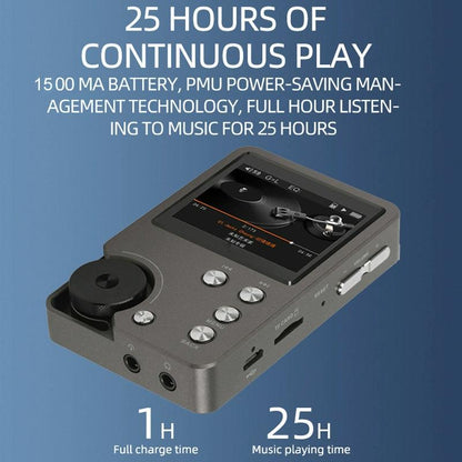 Lossless Dsd256 Music Player Silver Gray - With 128Gb Tf Card