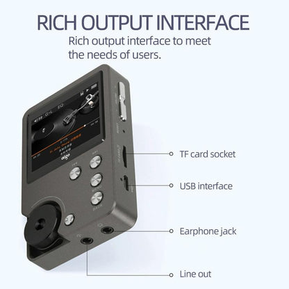 Lossless Dsd256 Music Player Silver Gray - With 128Gb Tf Card