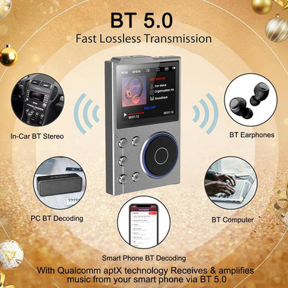 2.4 Inch Hifi Bluetooth Music Player Dsd256 Mastering Sound Quality 16Gb+16Gb Memory - Gray - 16Gb+32Gb