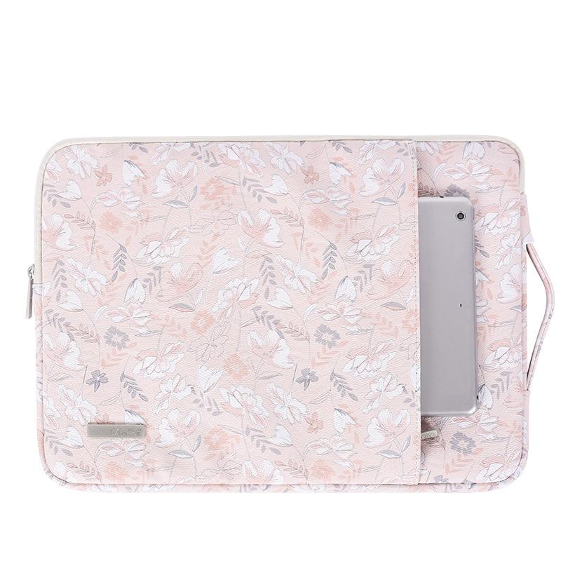14 Inch Light Pink Laptop Sleeve with Telescoping Handle