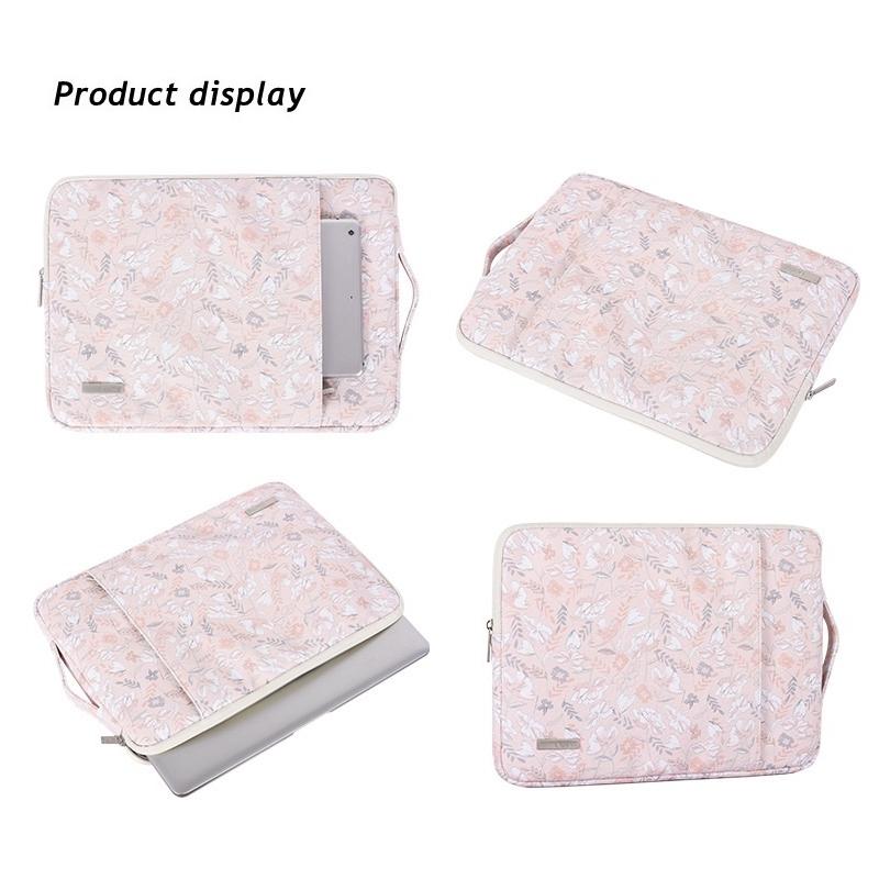 14 Inch Light Pink Laptop Sleeve with Telescoping Handle