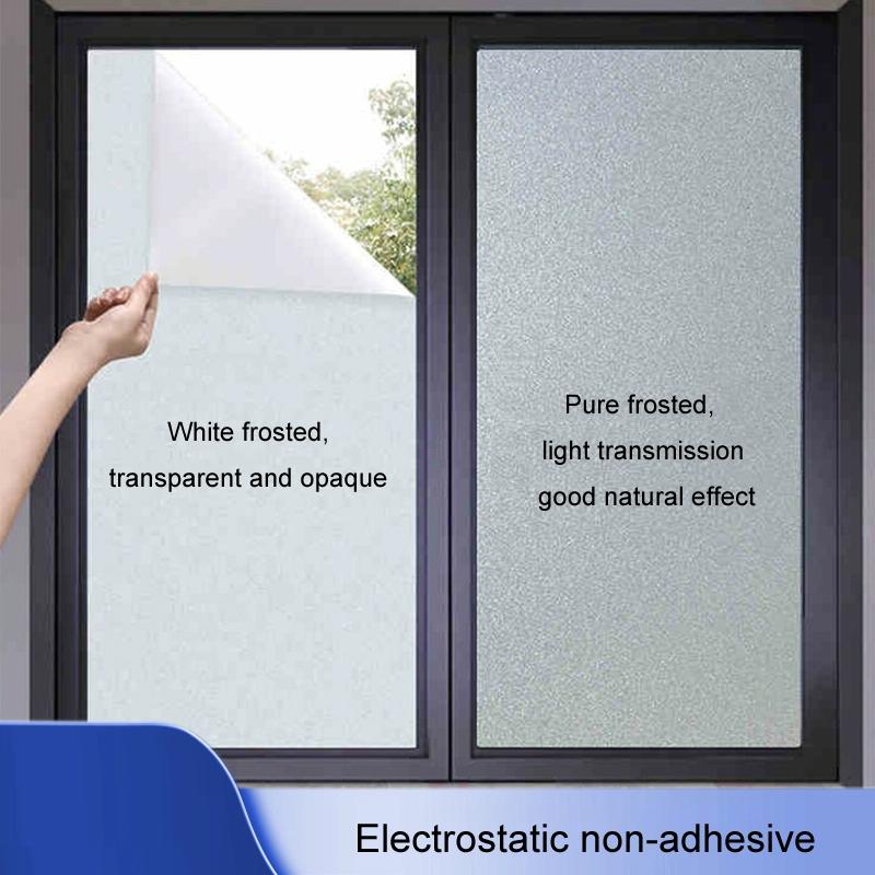 30cm Wide Electrostatic Frosted Window Film for Thermal Insulation - Glue-Free Pure Matte - 50Cm Wide/Meter