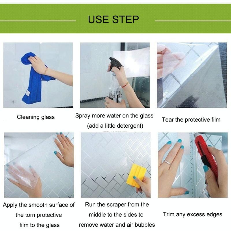 30cm Wide Electrostatic Frosted Window Film for Thermal Insulation - Glue-Free Pure Matte - 50Cm Wide/Meter