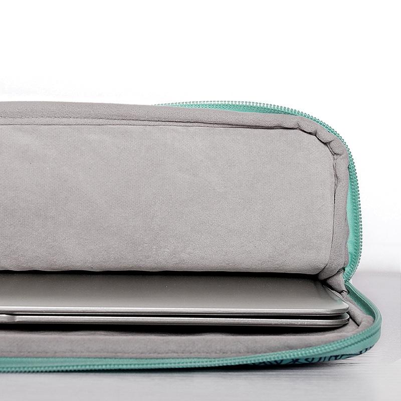Green Wave 15 Laptop Sleeve in Pu Leather Print