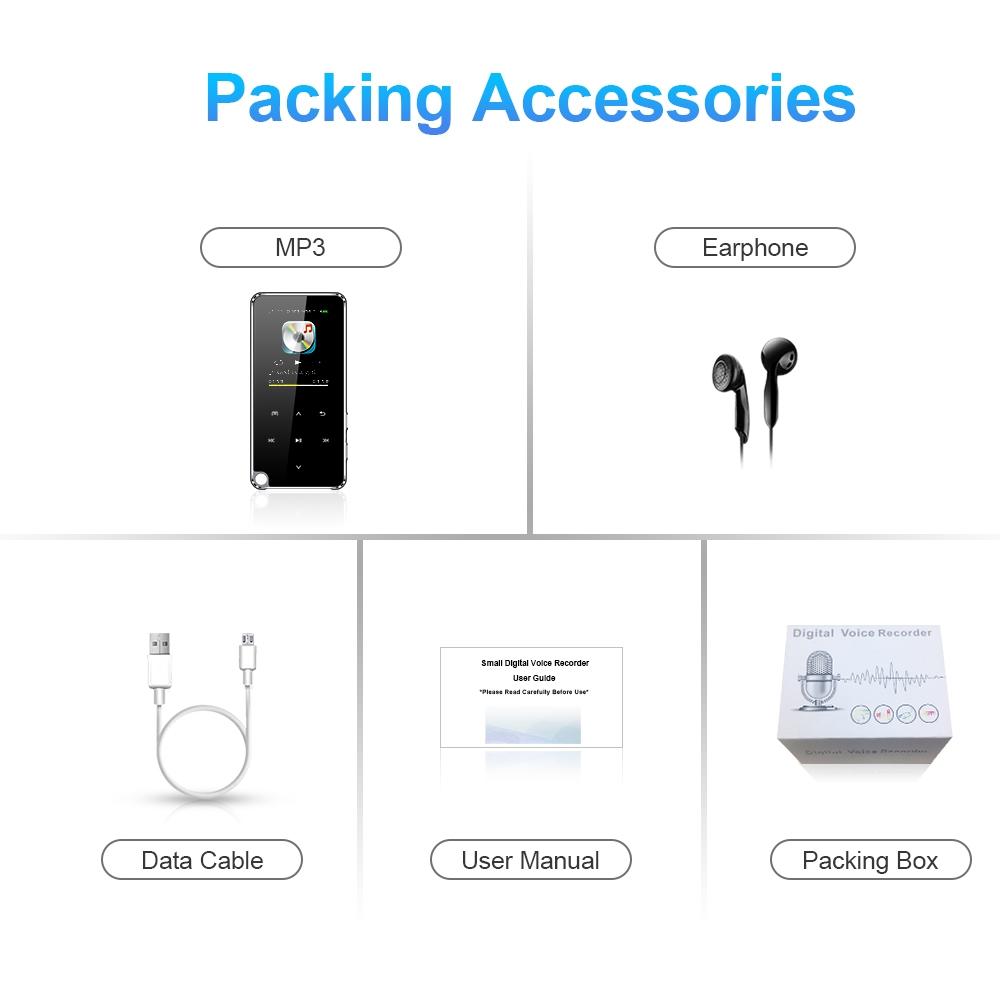 Portable Bluetooth Mp3 Player 64Gb Capacity Black