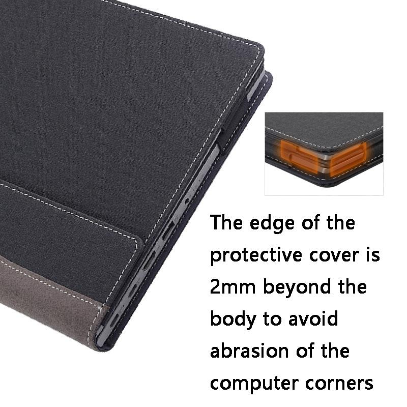 Protective Leather Laptop Case - Anti-Fall - Dark Blue - For Lenovo V14 G3 Aba / Iap
