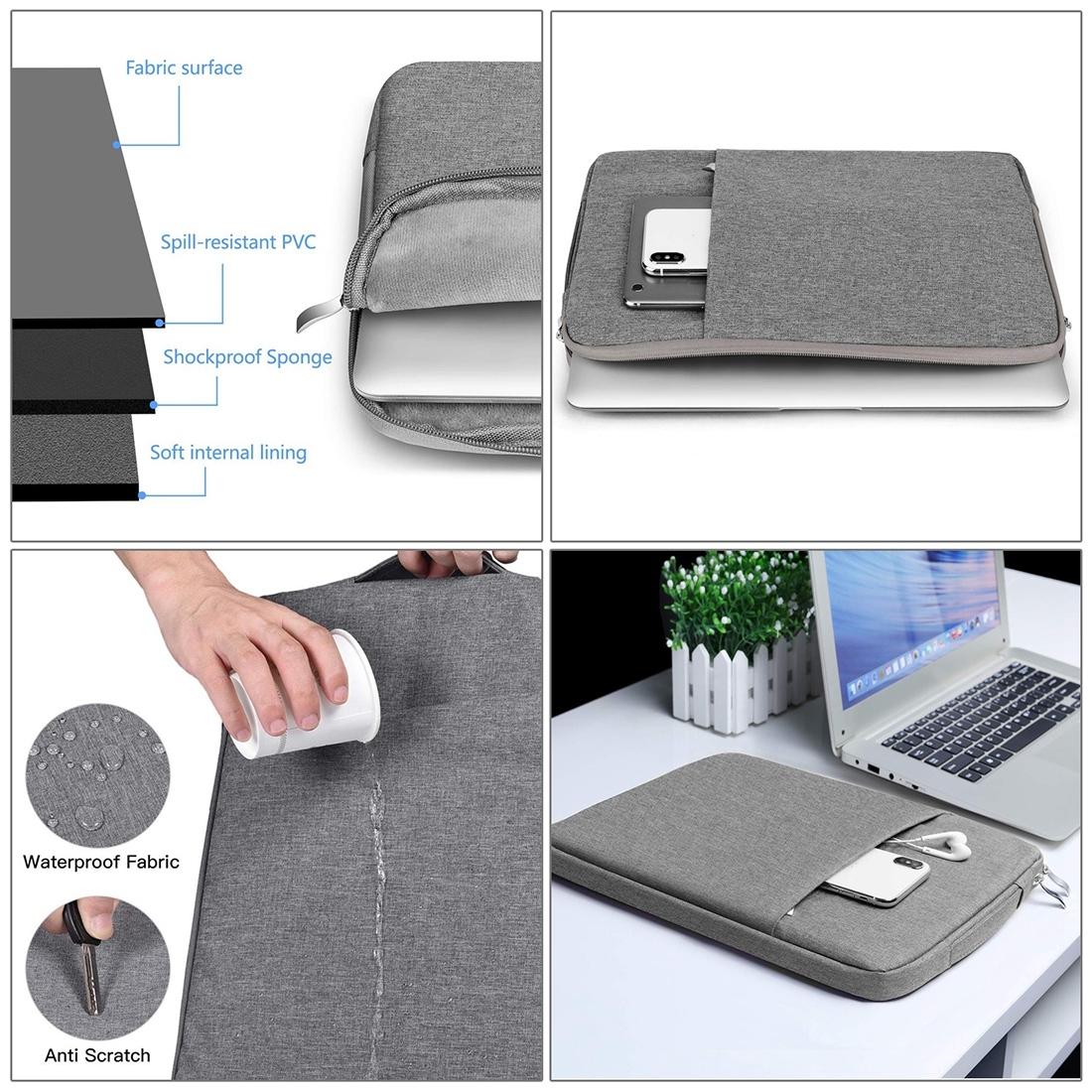 Universal Denim Laptop Case for 11.6 Notebooks - Portable and Stylish - Fits Macbook Air - 32.2x21.8x2cm - Black