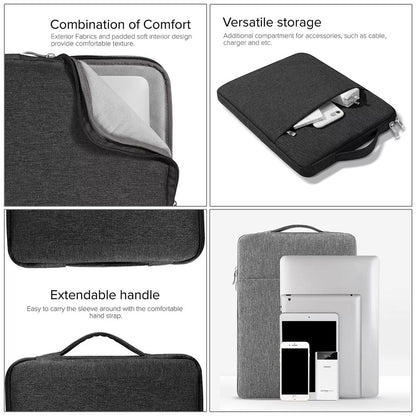 Universal Denim Laptop Case for 11.6 Notebooks - Portable and Stylish - Fits Macbook Air - 32.2x21.8x2cm - Black