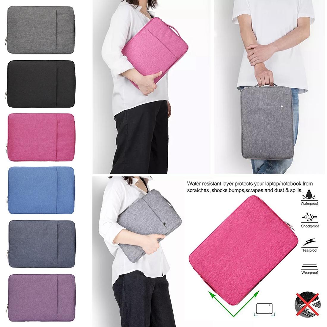 Universal Denim Laptop Case for 11.6 Notebooks - Portable and Stylish - Fits Macbook Air - 32.2x21.8x2cm - Black