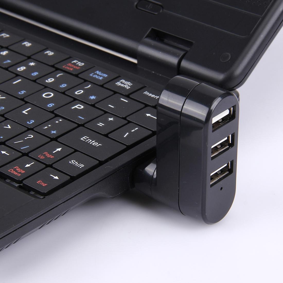 3-Port Usb 2.0 Hub With 180° Rotation - Black