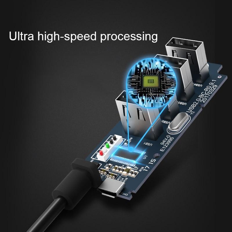Usb 2.0 Desktop Hub With Micro Usb Cable And Power Supply
