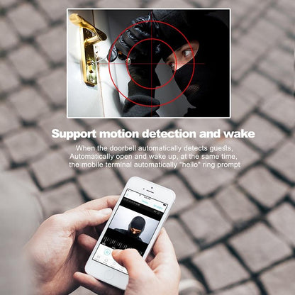 Smart Wifi Video Doorbell With Night Vision & Motion Detection - 2-Way Intercom - 32Gb Sd Card - Black
