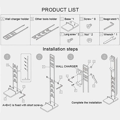 Wall-mounted Vacuum Cleaner Holder for Dyson V6 V7 V8 V10 - no Drilling Needed