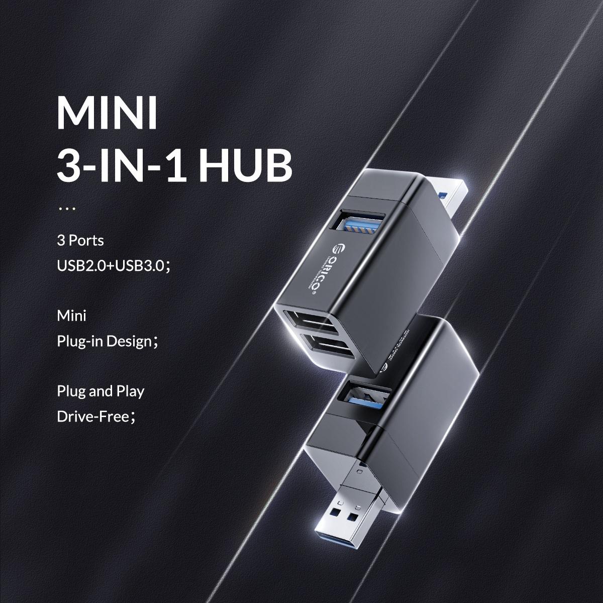 3-In-1 Usb Mini Hub Adapter For Multiple Devices - White