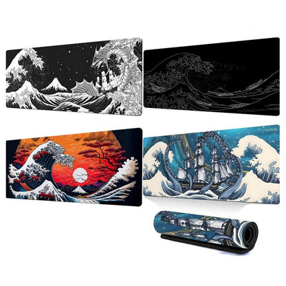 Non Slip Gaming Mouse Pad Big Wave Design - No.2 - 300X600X2Mm