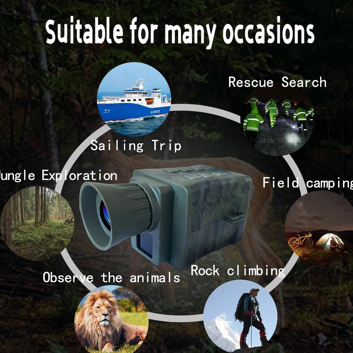 4K Hd Monocular Digital Night Vision For Outdoor Hunting - Black