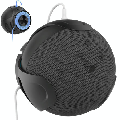 Wall Storage Stand for Amazon Echo Dot with Ahastyle Speaker - Fits 4th and 5th Gen - Black