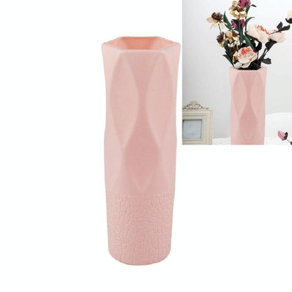 3-piece Plastic Vase Set for Dry and Wet Flower Arrangements and Floral Decor - Gray