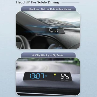 Usb Powered Hd Vehicle Altitude Meter Hud Display - White