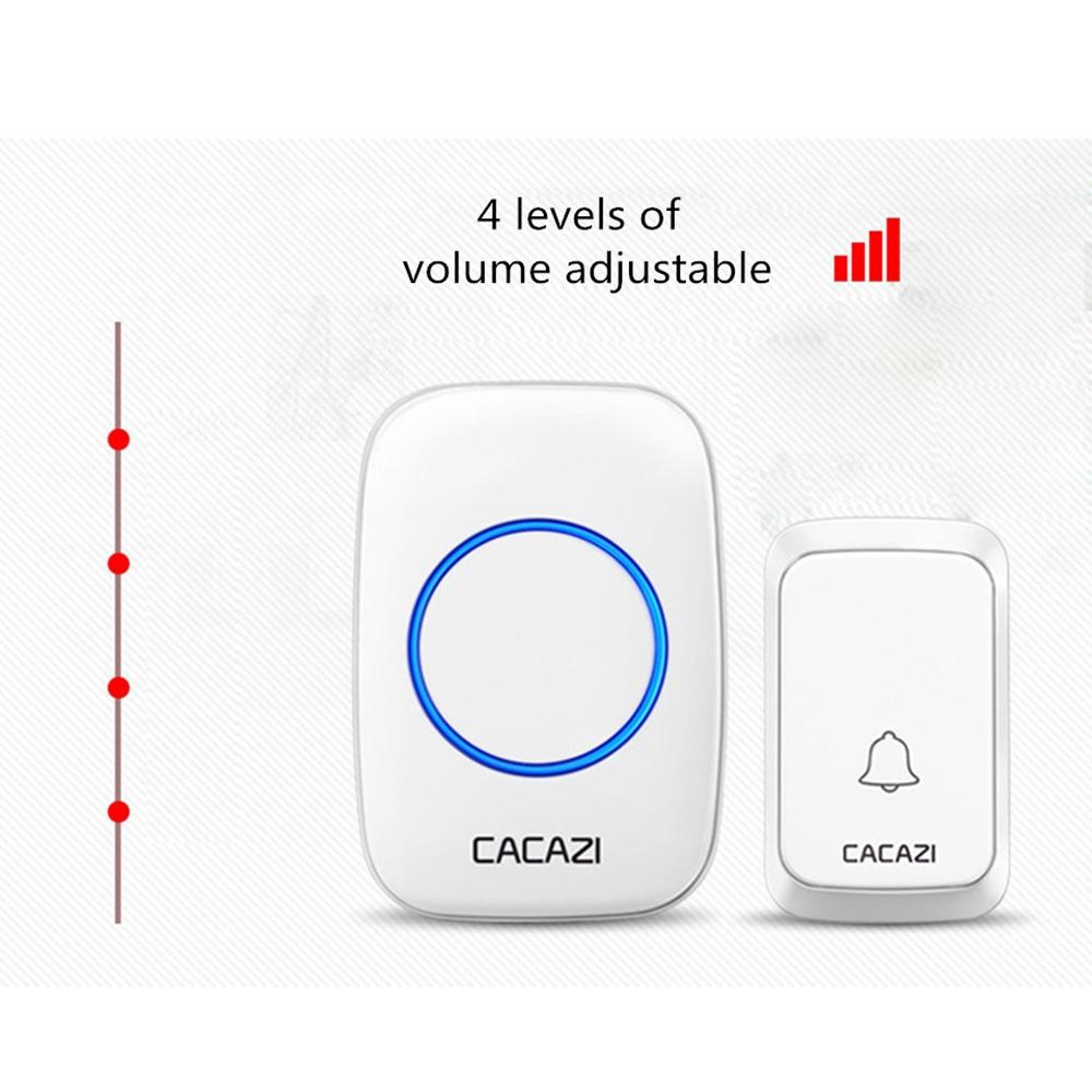 Wireless Waterproof Music Doorbell - 1 To 1 Battery Type - White