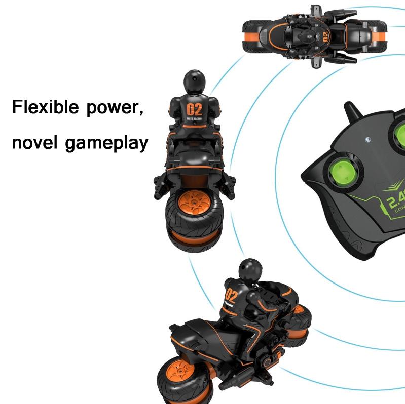 High-speed 2.4g Rc Motorcycle for Drifting and Off-road Riding - Black Orange