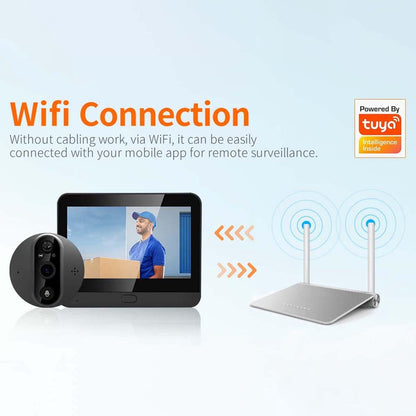 Smart Digital Door Viewer With 1080P Resolution Wide Angle Pir & Night Vision - Silver