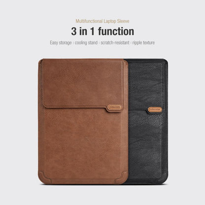 14.0 Inch Water Wave Texture Laptop Sleeve - Versatile Design - Brown